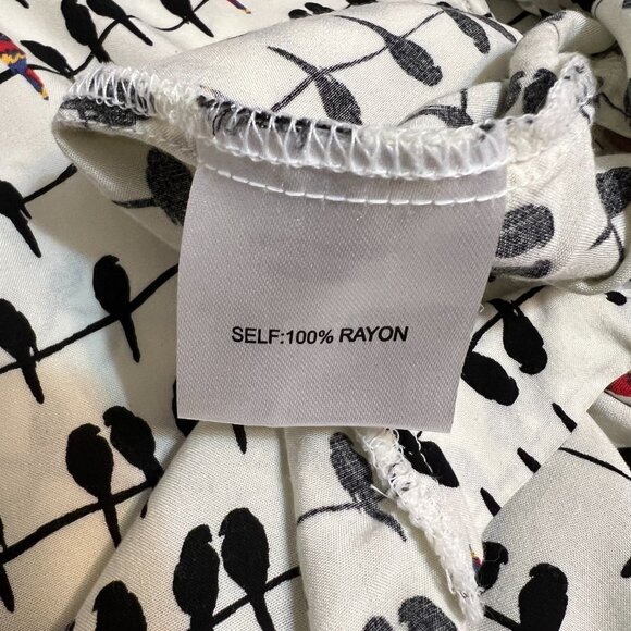 Jane and Delancey Women’s Button Down Top Size 1X Bird Print Long Sleeve Blouse - Picture 6 of 9